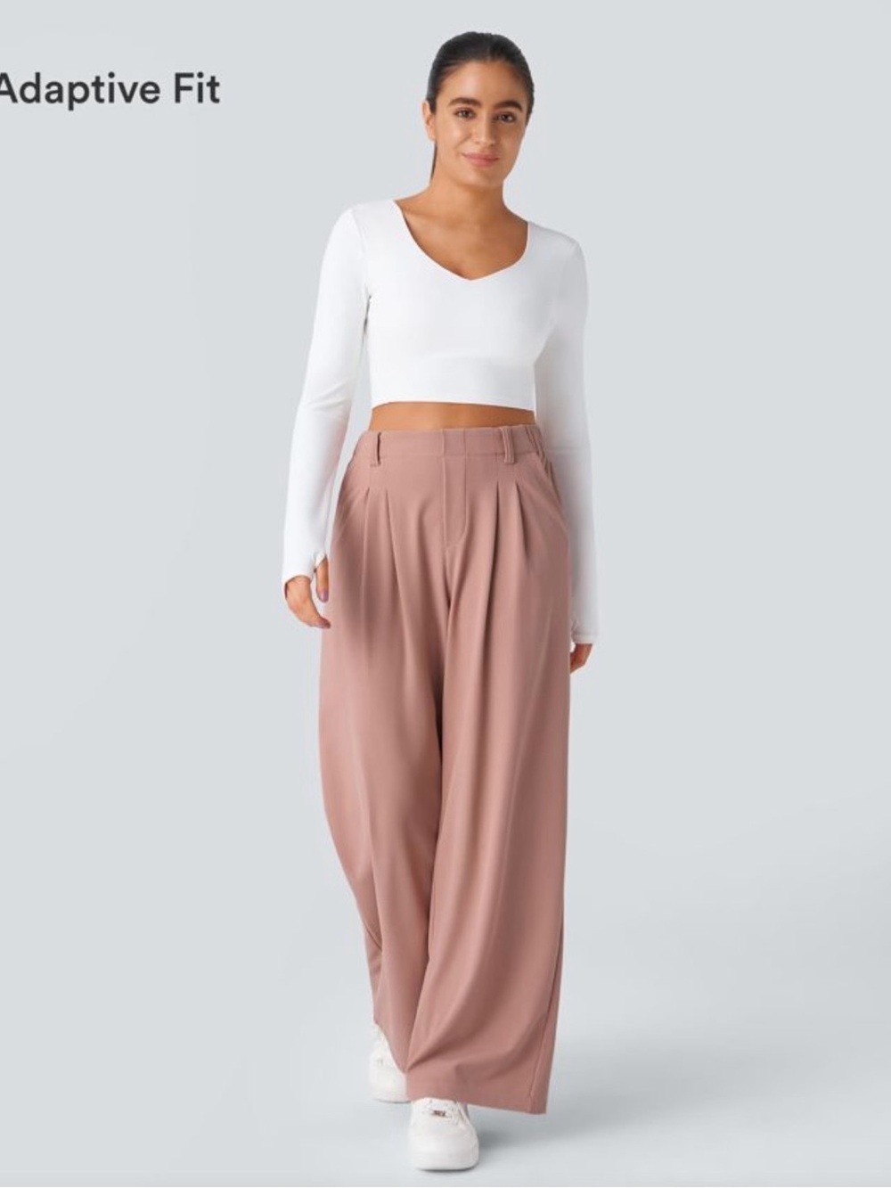 HALARA Wide-Leg High-Rise Pants in Dusty Rose EU 40/ US L (10-12)
